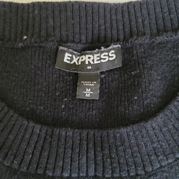 EXPRESS Black/Grey Striped Sweater - Picture 4 of 9